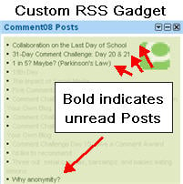 Image of Custom RSS gadget