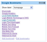 Image of Google Bookmarks gadget