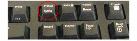 Prtscn key on keyboard