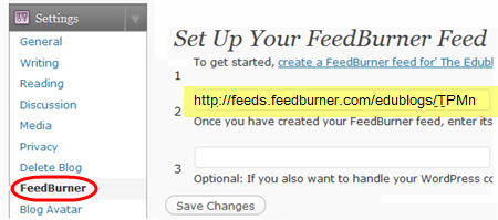 Redirecting feed to FeedBurner