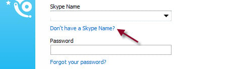 Click on Don't have a Skype name