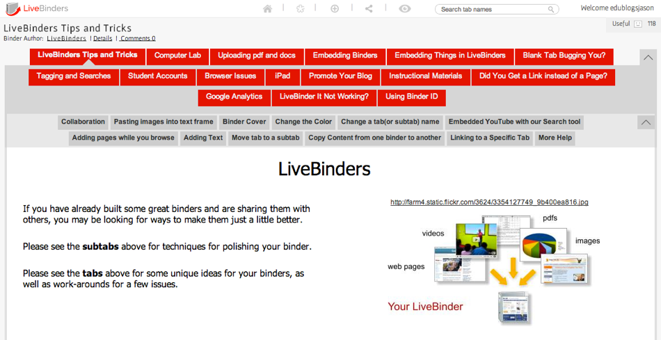 livebinder sample binder