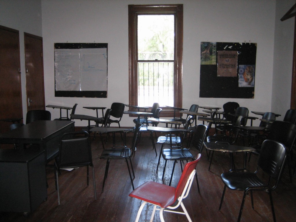 My classroom (a converted bedroom) that I shared with two other teachers.
