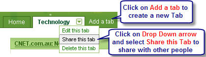 Image of how to share tabs