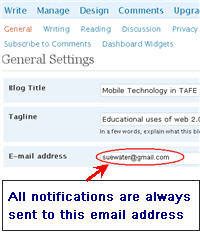 Image of blog email address