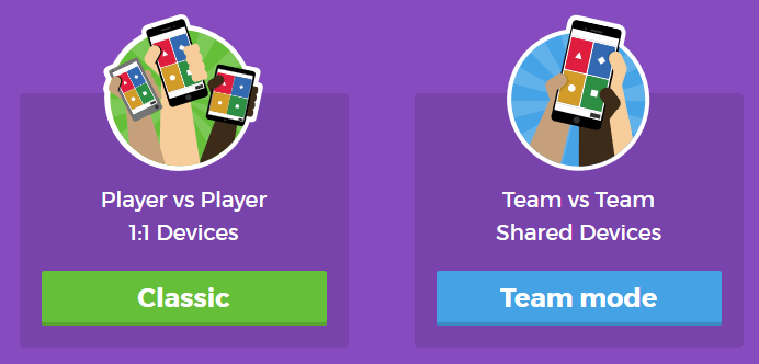 Play as classic or team mode Kahoot
